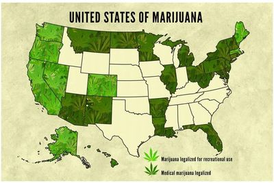 Map Depicting U.S. Cannabis Legalization